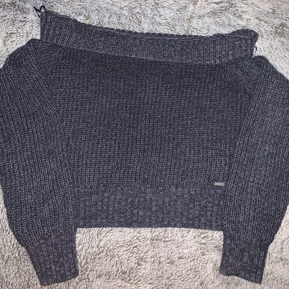 Grey Woman’s Hollister Off the Shoulder Sweater